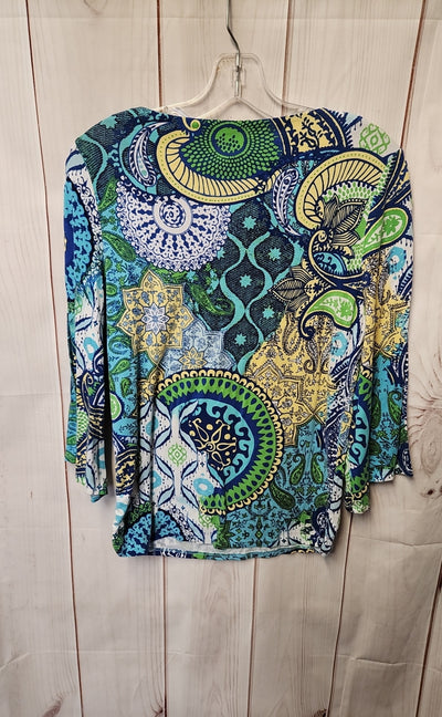 Chico's Women's Size 0 = US XS Blue 3/4 Sleeve Top