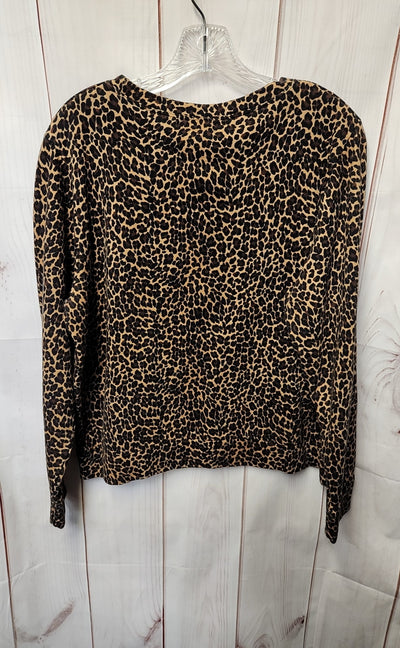 J Crew Women's Size XL Brown Animal Print Sweatshirt