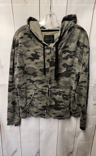 Sanctuary Women's Size M Green Camo Full Zip Hooded Sweatshirt