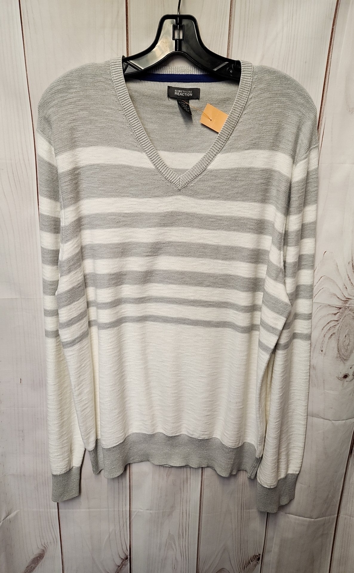 Kenneth Cole Men's Size XL White & Gray Sweater