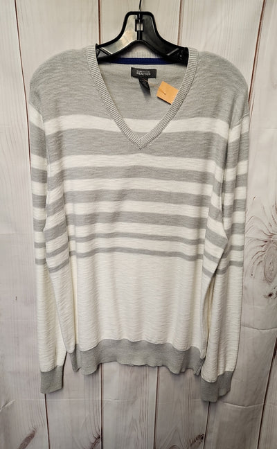 Kenneth Cole Men's Size XL White & Gray Sweater