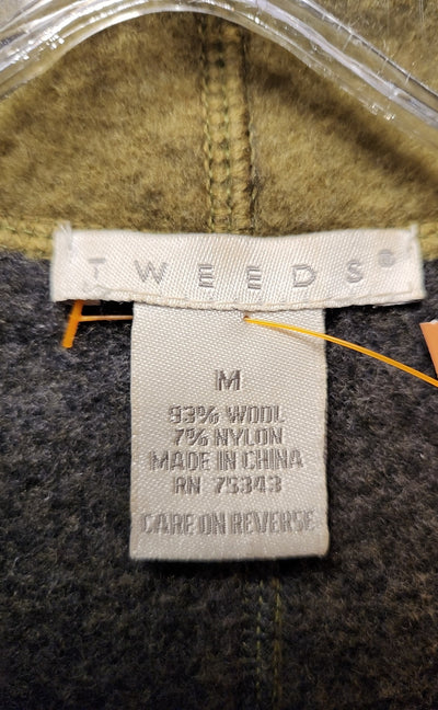 Tweeds Women's Size M Green Wool Blend Cardigan