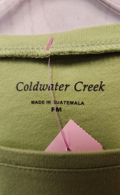 Coldwater Creek Women's Size M Petite Green Short Sleeve Top