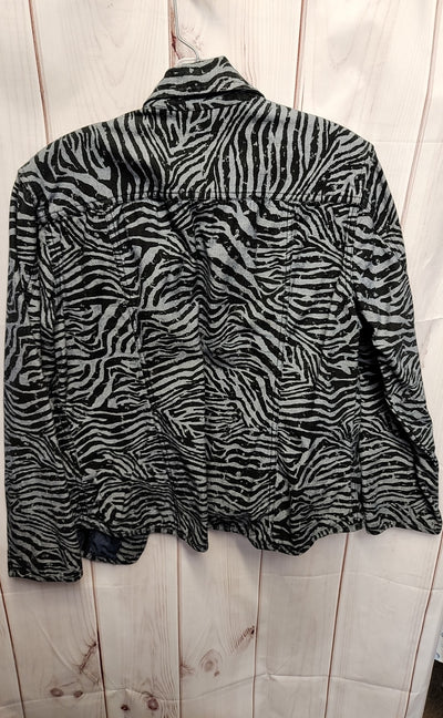 Chico's Women's Size L Gray Animal Print Jacket