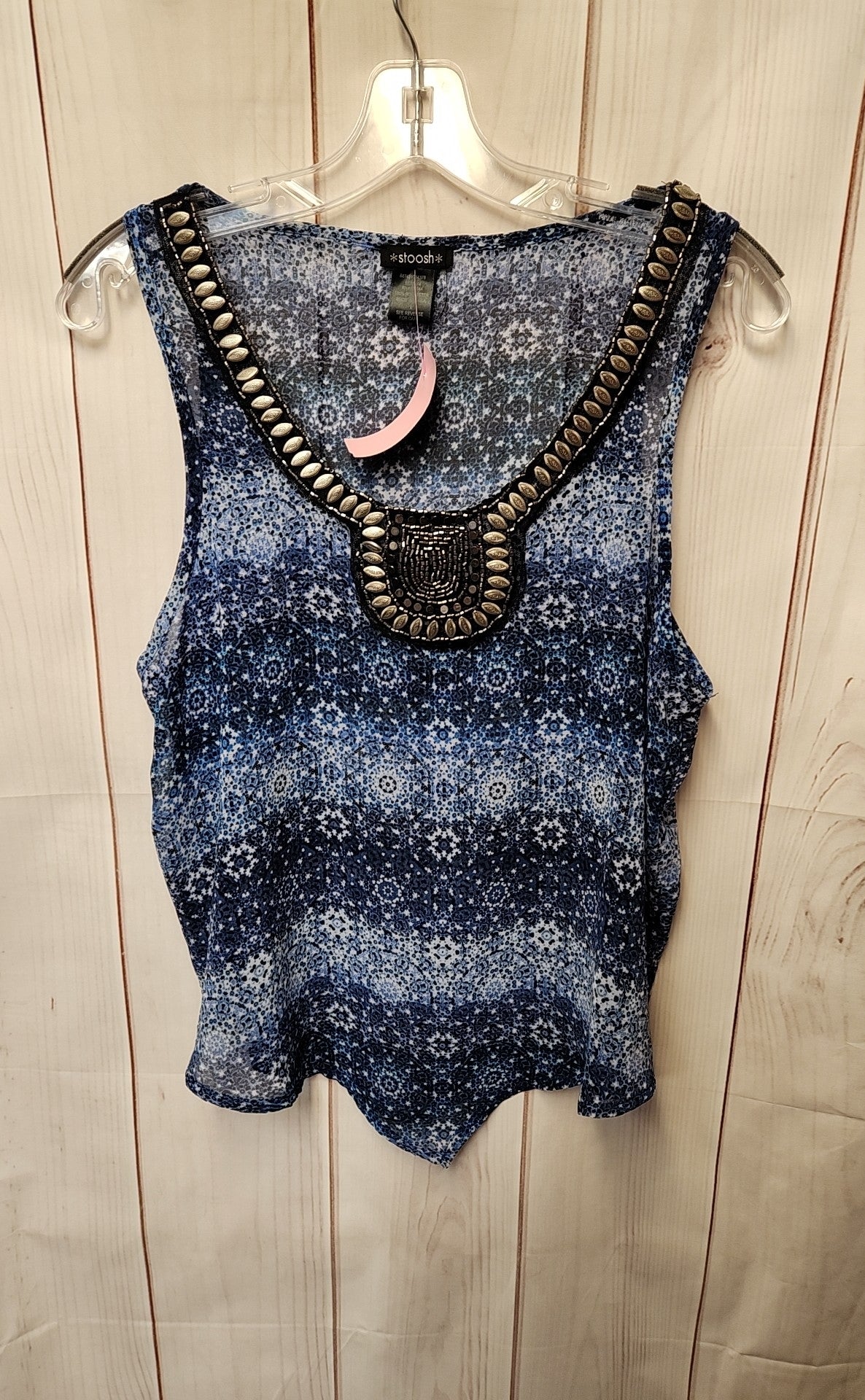 Stoosh Women's Size L Blue Sleeveless Top
