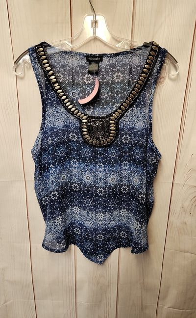 Stoosh Women's Size L Blue Sleeveless Top