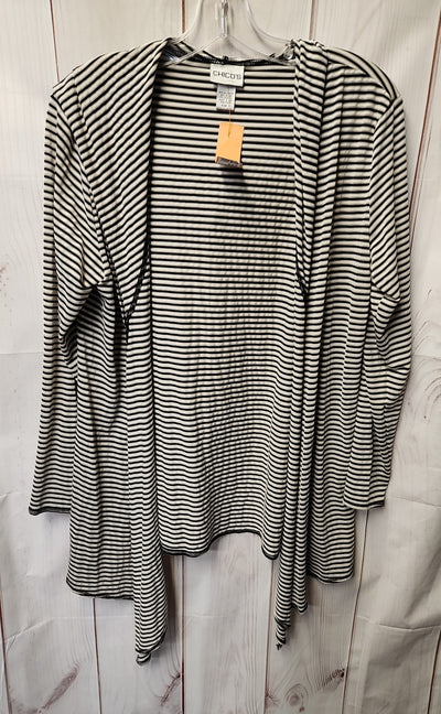 Chico's Women's Size M White & Black Cardigan