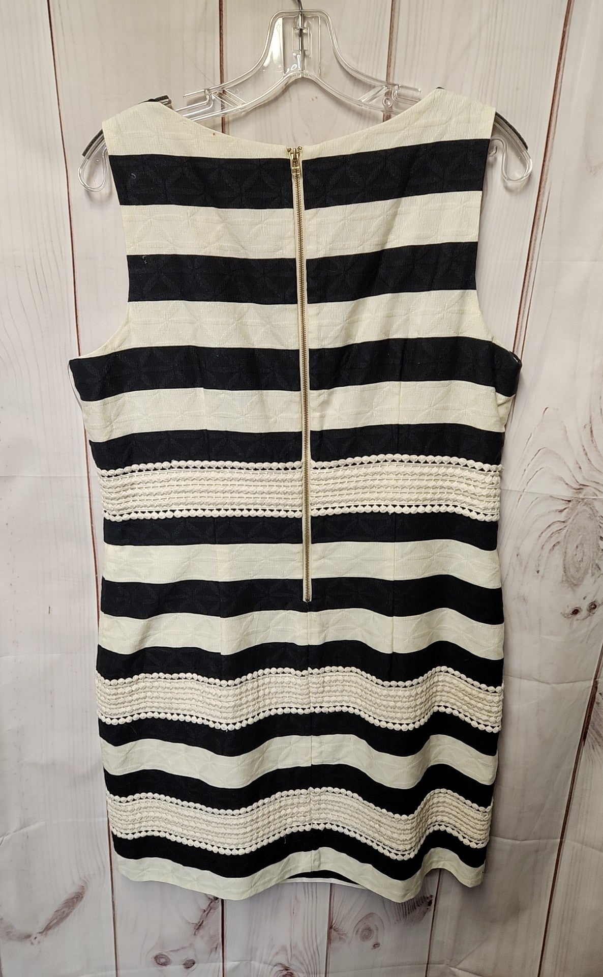 Just Taylor Women's Size 14 White & Blue Dress