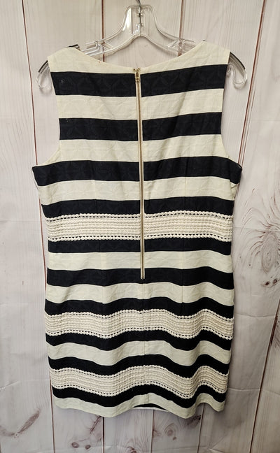 Just Taylor Women's Size 14 White & Blue Dress