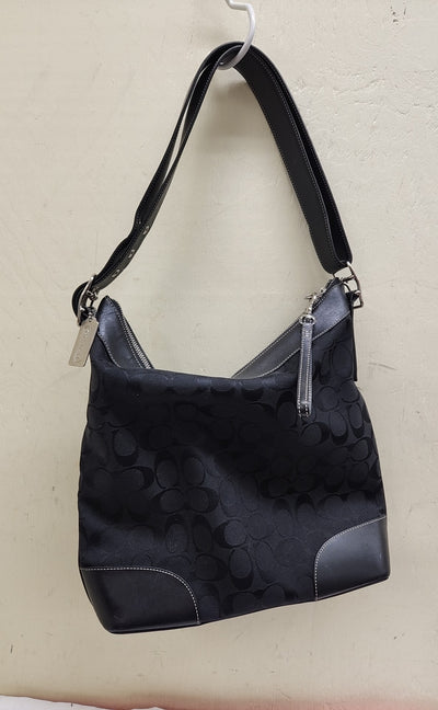 Coach 6346 Black Sig. Logo Canvas Purse Bag