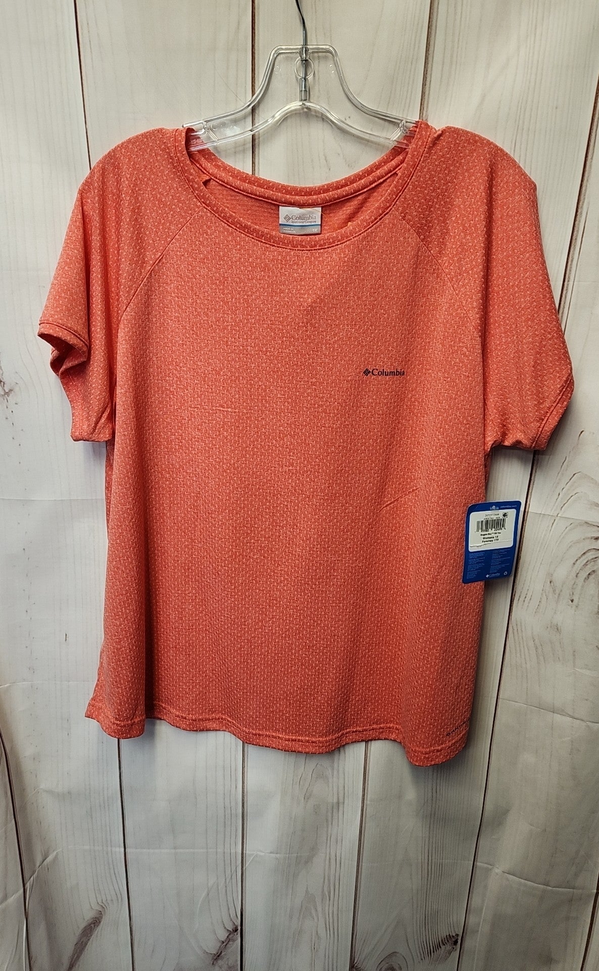 NWT Columbia Women's Size 1X Red Short Sleeve Top