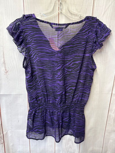 Miley Cyrus Women's Size M Purple Short Sleeve Top