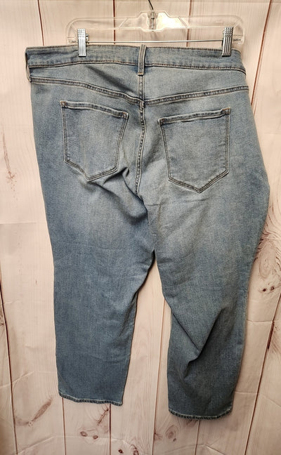 Old Navy Women's Size 20 Blue Denim Jeans High Rise Wow Straight