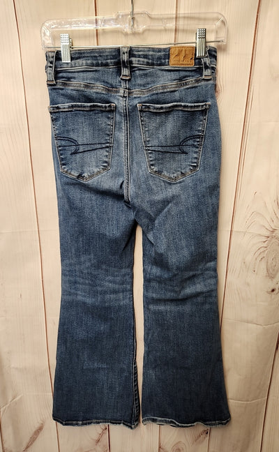 American Eagle Women's Size 26 (1-2) Blue Jeans Super High Rise Flare