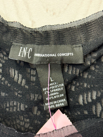 INC Women's Size L Black Lace Sleeveless Top