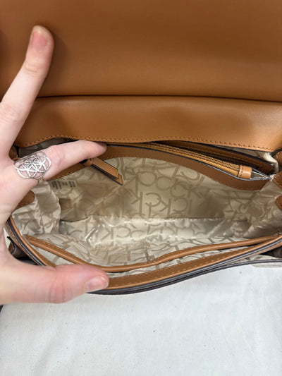Calvin Klein Tan & White Purse Bag
