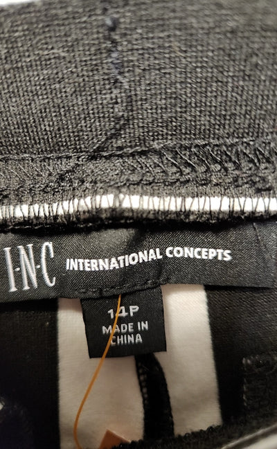 INC Women's Size 14 Petite White & Black Pants