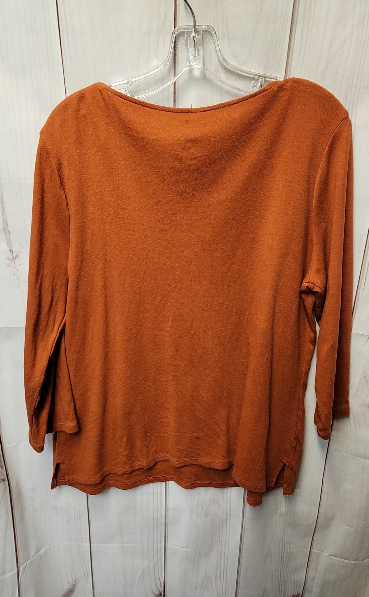 Croft & Barrow Women's Size L Orange 3/4 Sleeve Top