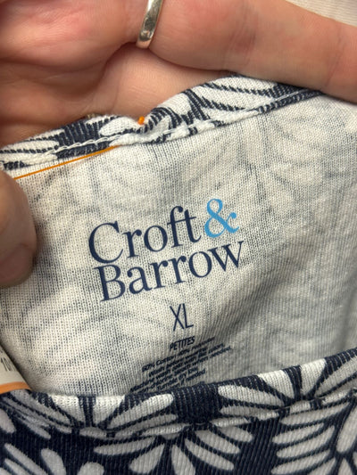 Croft & Barrow Women's Size XL Petite Navy 3/4 Sleeve Top