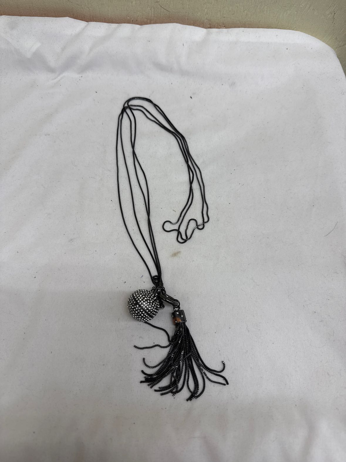 Black Rhinestone Crystal Necklace