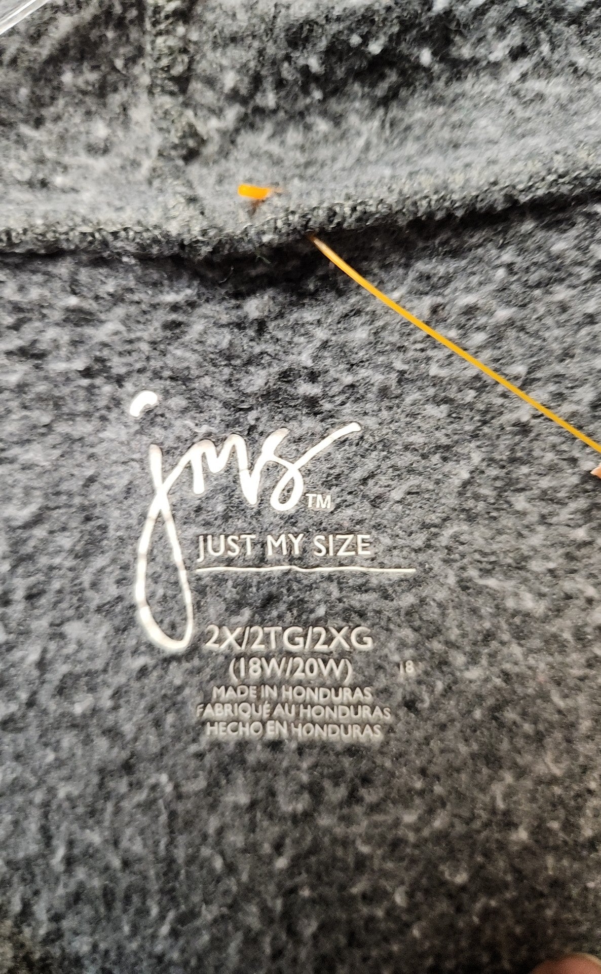 Just My Size Women's Size 2X Gray Full Zip Hoodie