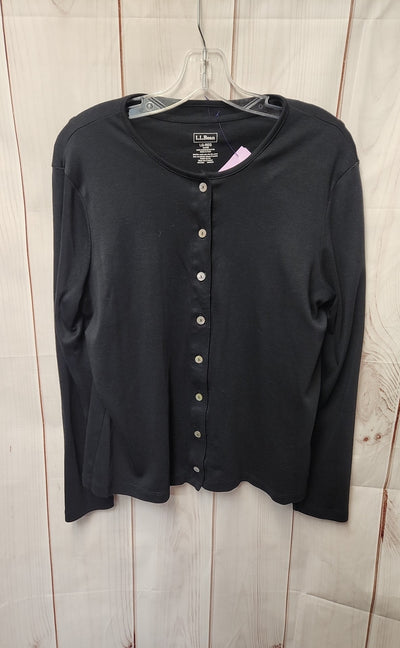 2PCS LL Bean Women's Size L Black Cardigan & Sleeveless Top Set