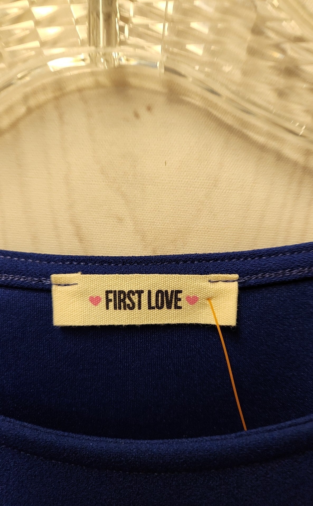 First Love Women's Size S Blue Short Sleeve Top