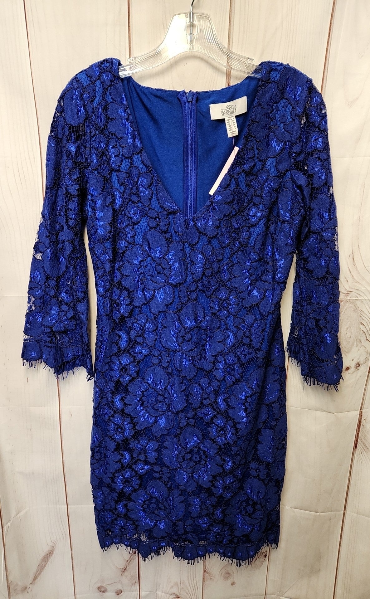 Badgley Mischka Women's Size 6 Blue Floral Dress