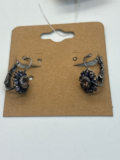 Liz Palacios Purple Swarovski Crystal Earrings Vintage