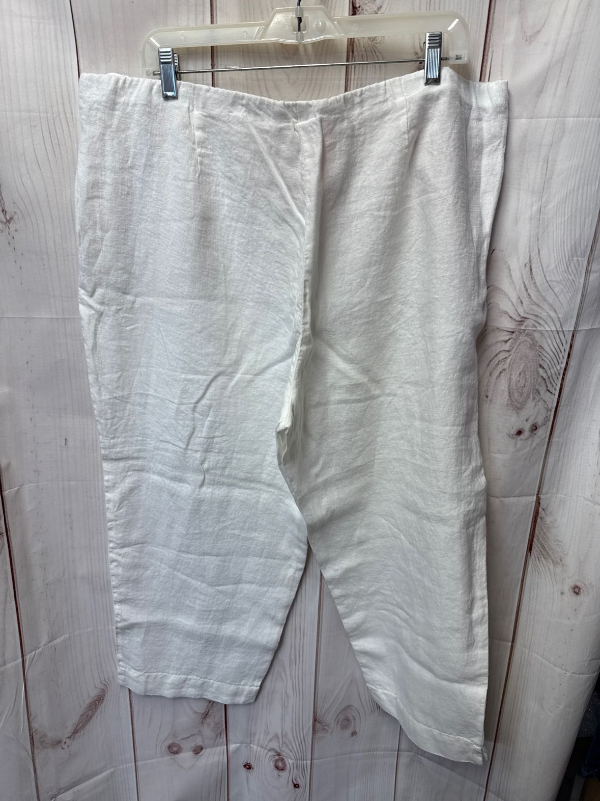 Pure Jill Women's Size XL White Linen Pants Slim Crops