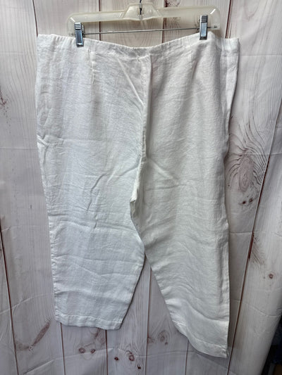 Pure Jill Women's Size XL White Linen Pants Slim Crops
