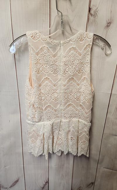 Greylin Women's Size S Peach Lace Sleeveless Top