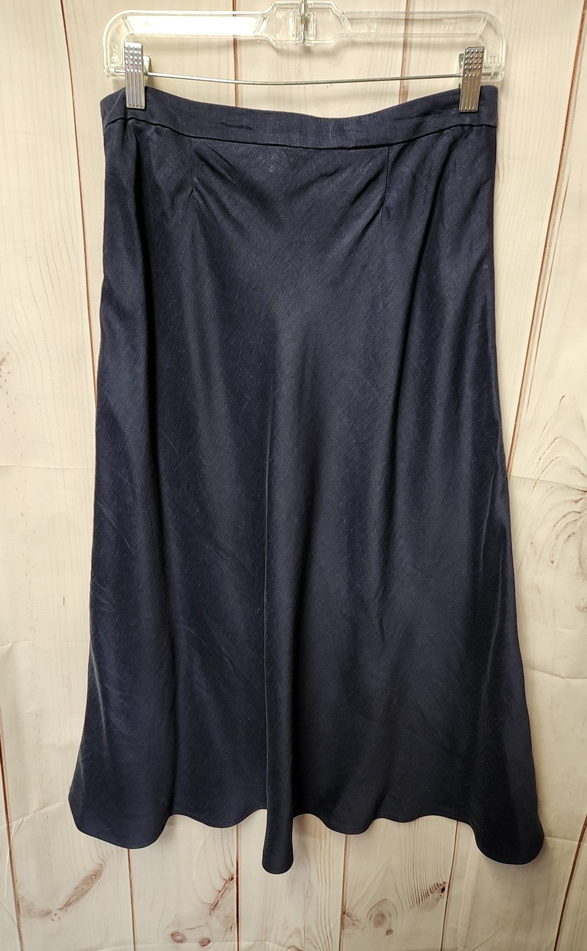 H for Halston Women's Size 8 Navy Linen Blend Skirt