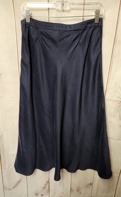 H for Halston Women's Size 8 Navy Linen Blend Skirt