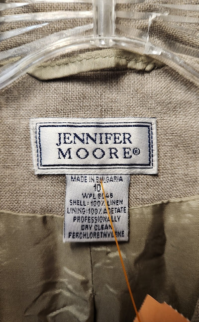 VTG Jennifer Moore Women's Size 10 Beige Linen Jacket