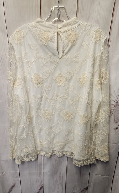 Chico's Women's Size 3 = US XL White Long Sleeve Top