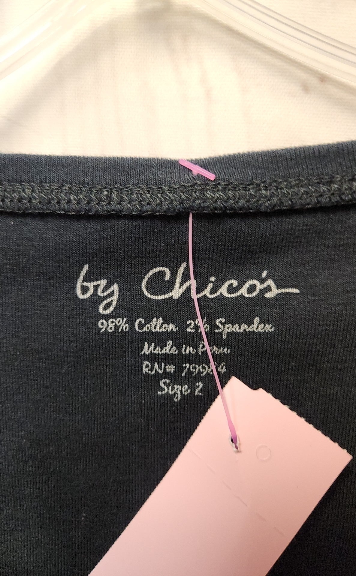 Chico's Women's Size L Black Short Sleeve Top