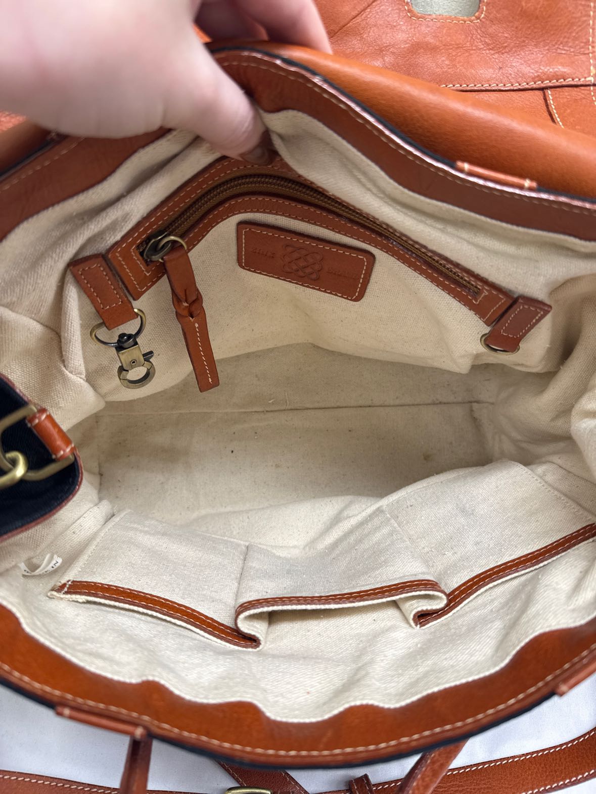 Zink Brand Brown & Black Leather Purse Bag AS IS - wear