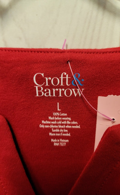 Croft & Barrow Women's Size L Red Short Sleeve Top