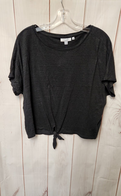 Chico's Women's Size 1 = US M Black Short Sleeve Top