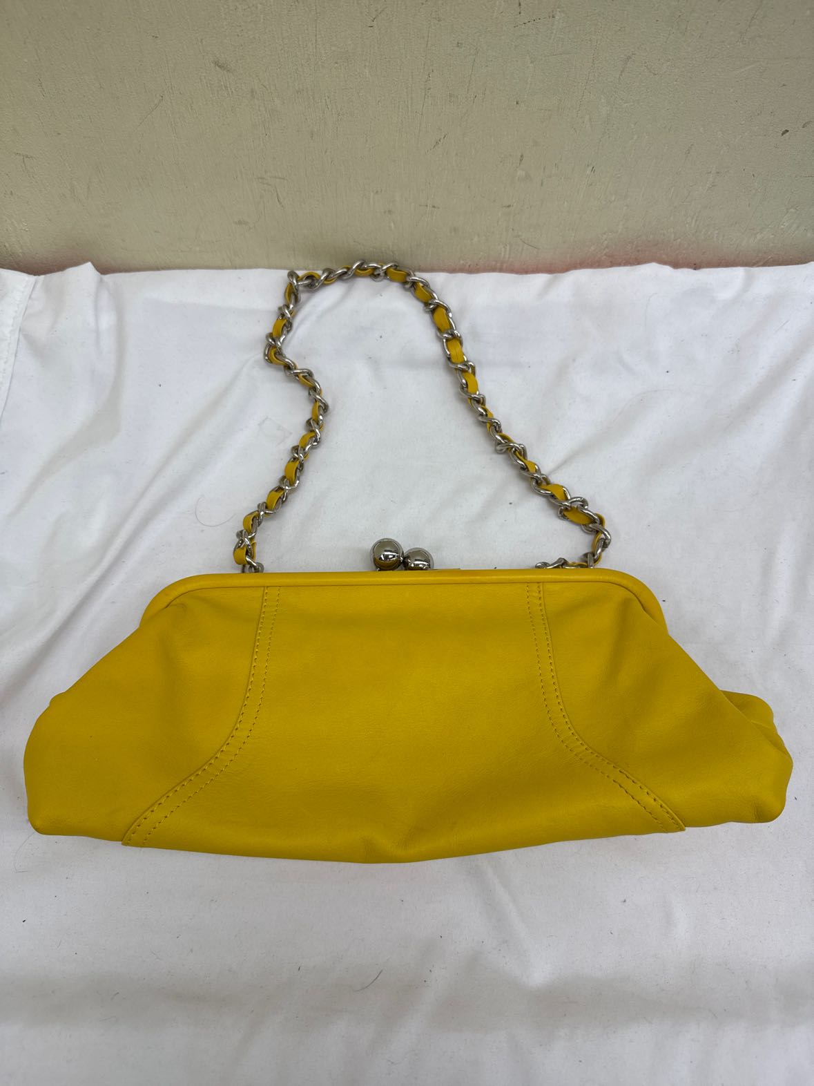 Tignanello Yellow Leather Purse Bag
