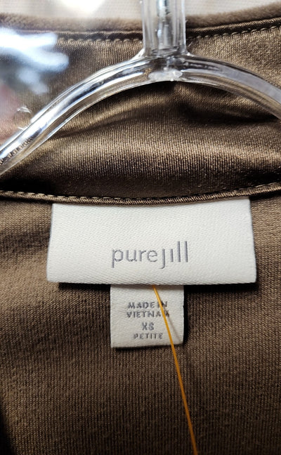 Pure Jill Women's Size XS Petite Brown Long Sleeve Top