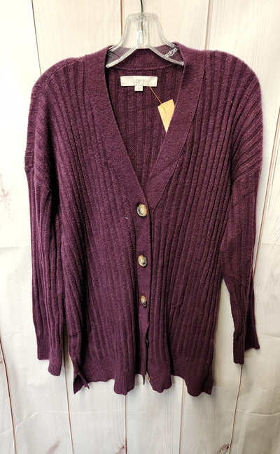 Loft Women's Size L Purple Cardigan