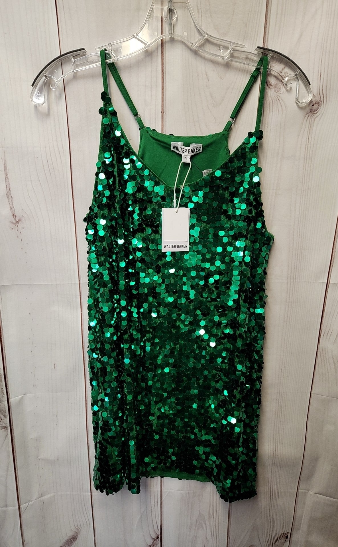 NWT Walter Baker Women's Size S Green Sequined Dress