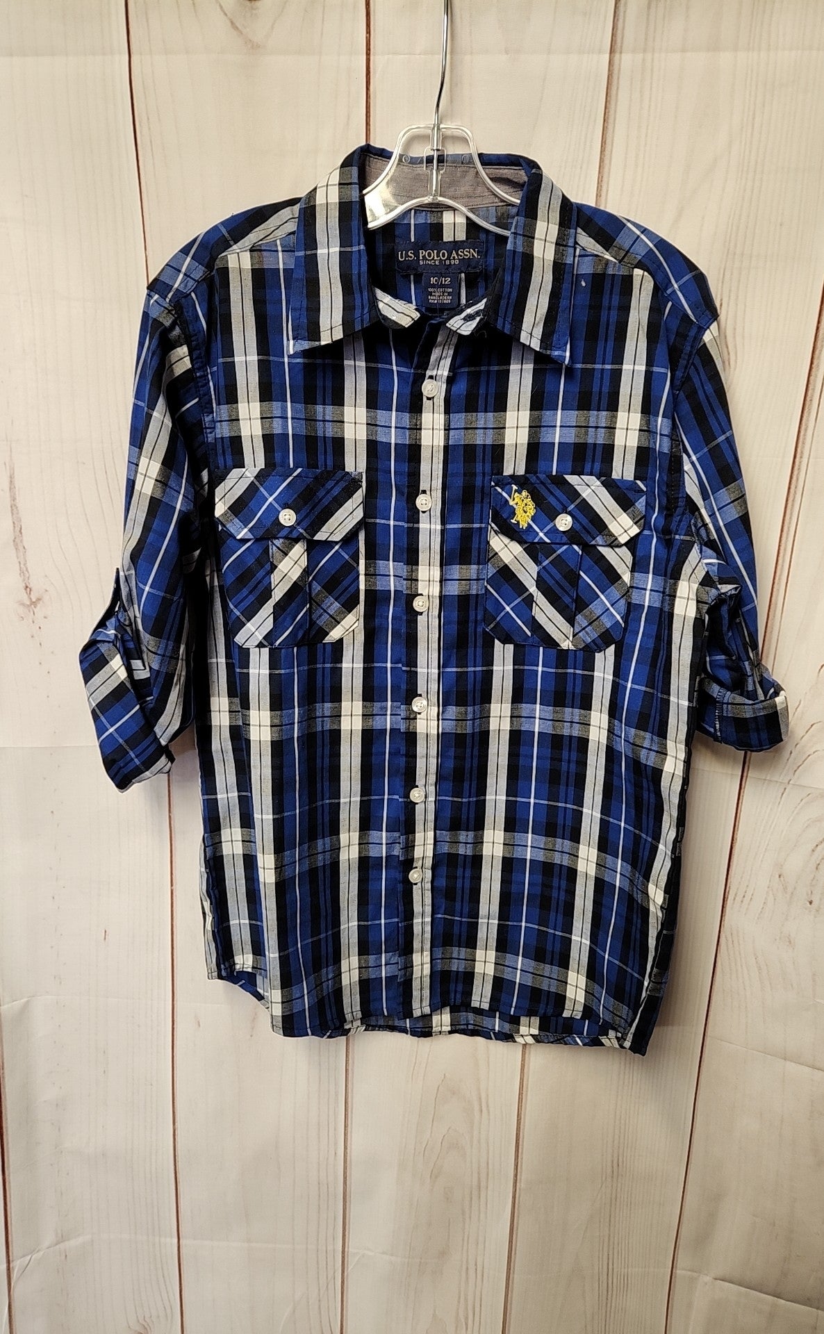 US Polo Assn. Boy's Size 10/12 Blue Shirt