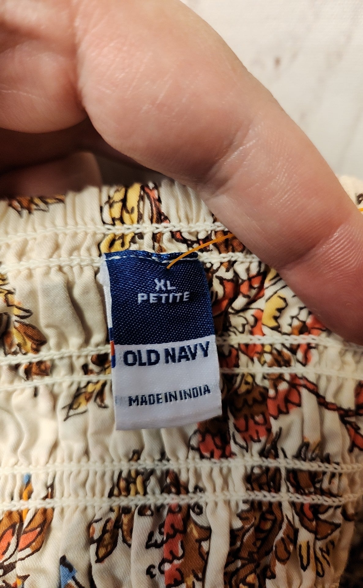 NWT Old Navy Women's Size XL Petite Beige Floral Dress