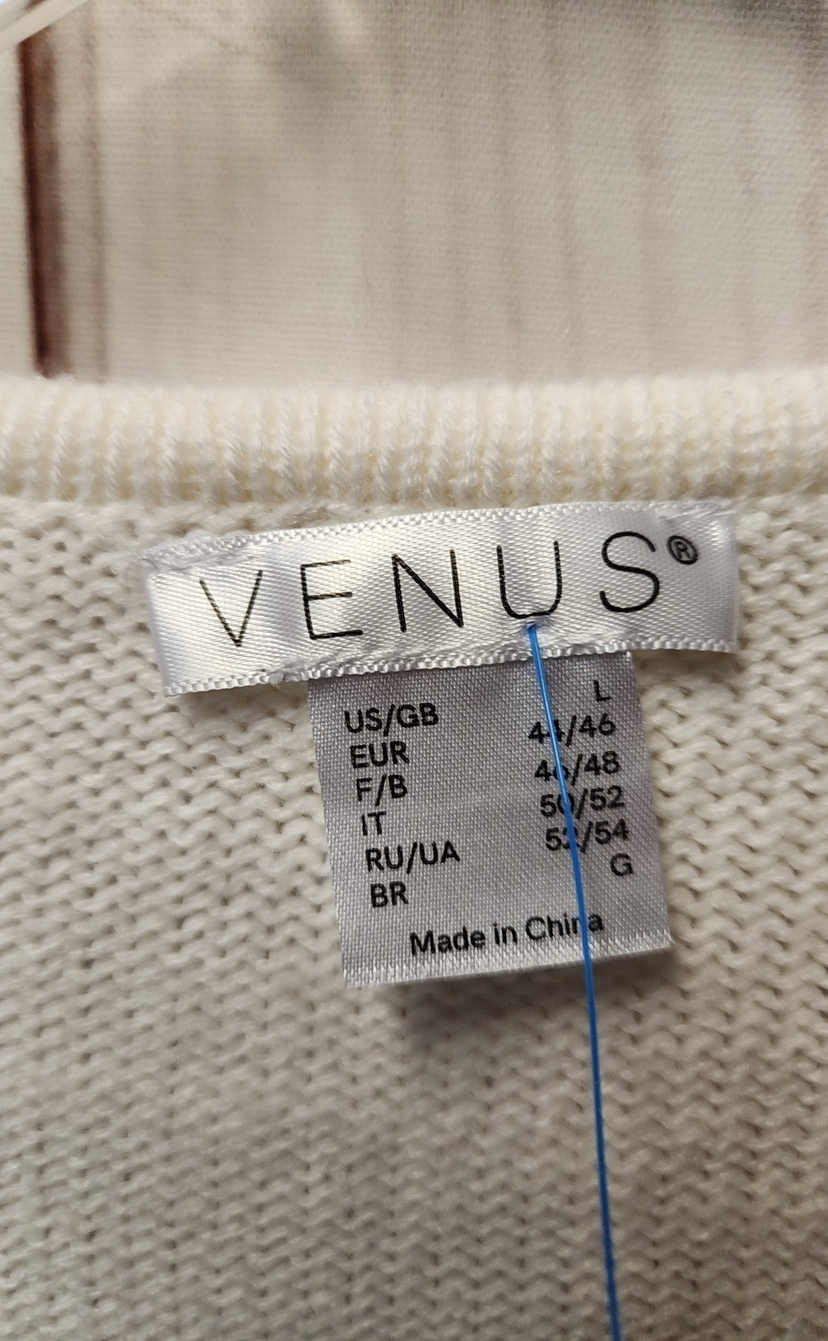 Venus Women's Size L White & Pink Sweater