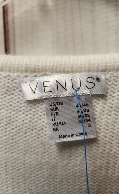 Venus Women's Size L White & Pink Sweater