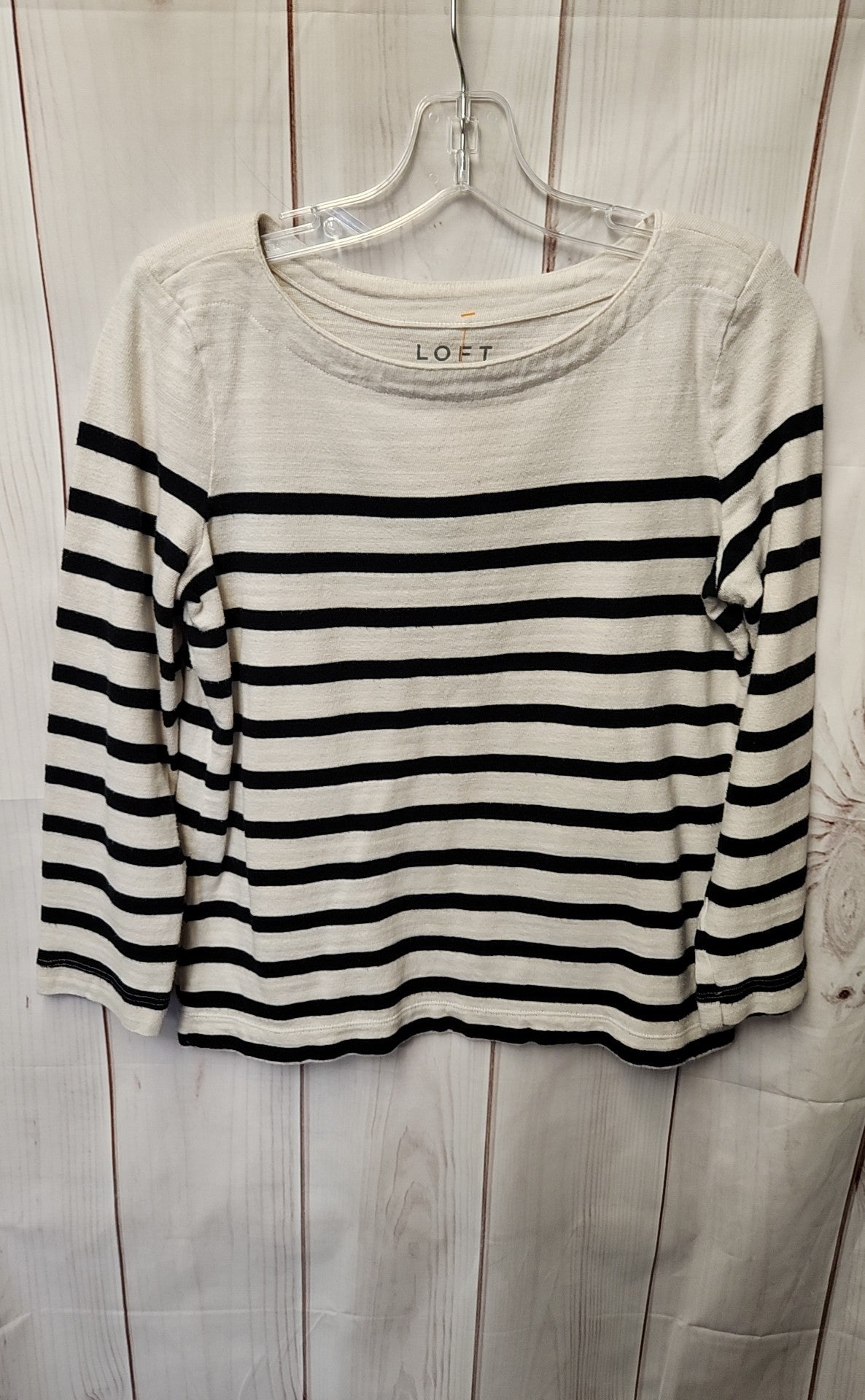 Loft Women's Size S White & Black 3/4 Sleeve Top