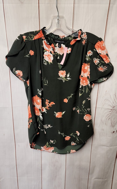41 Hawthorn Women's Size XS Green Floral Short Sleeve Top